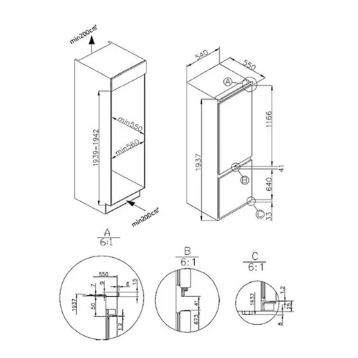 Встраиваемый холодильник MAUNFELD Maunfeld MBF193NFWGR Inverter