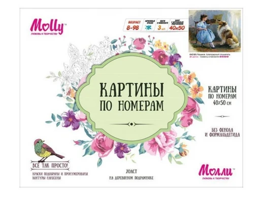 Картина по номерам 40х50 БЛАГОДАРНЫЙ СЛУШАТЕЛЬ (28 цветов)