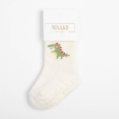 Носки детские махровые со стопперами MINAKU, цвет белый, размер 12-14 см