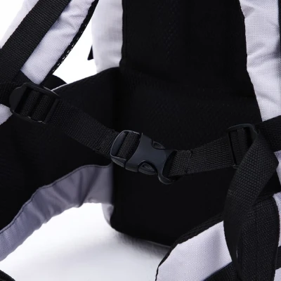 Рюкзак туристический, 90 л, отдел на шнурке, наружный карман, 2 боковые сетки, цвет серый/красный