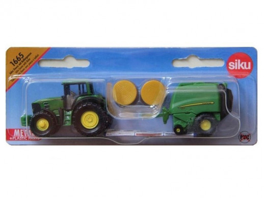 Трактор Siku с пресс-подборщиком 1665 1/87, зеленый