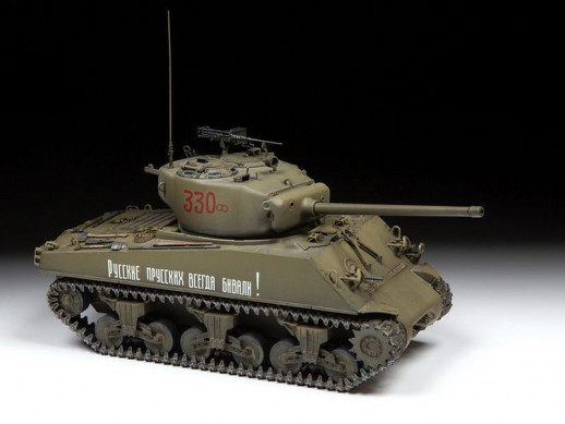 Сборная модель ZVEZDA Американский средний танк М4А2 (76)  "Шерман", 1/35