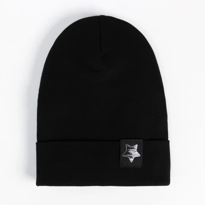 Шапка двухслойная детская, цвет чёрный