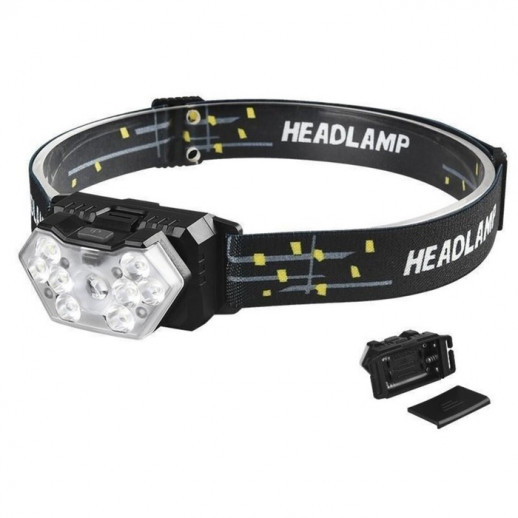 Фонарь налобный, 8 Вт, 9 LED, XT, 6 режимов, 3 ААА