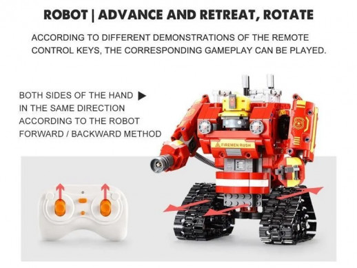 Радиоуправляемый конструктор CADA 2 в 1 пожарный робот-трансформер (538 деталей)