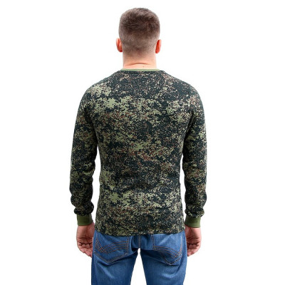 Футболка с длинным рукавом, камуфляж, пиксель, хлопок с начёсом, р. 56, рост 176 см