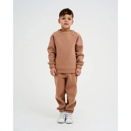 Костюм детский с начёсом (джемпер, брюки) KAFTAN "Basic line" р.32 (110-116), кофе