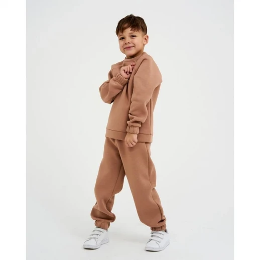 Костюм детский с начёсом (джемпер, брюки) KAFTAN "Basic line" р.32 (110-116), кофе