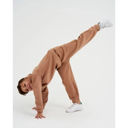Костюм детский с начёсом (джемпер, брюки) KAFTAN "Basic line" р.32 (110-116), кофе