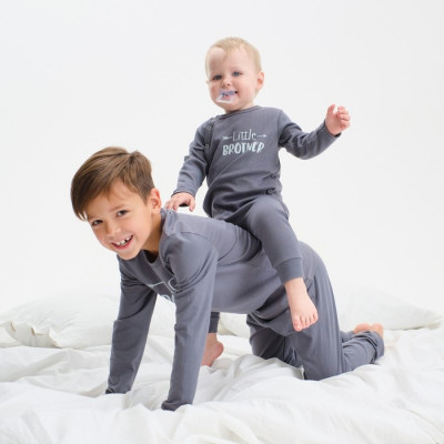 Комбинезон Крошка Я "Brother", цвет тёмно-серый