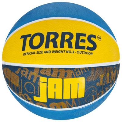 Мяч баскетбольный TORRES Jam, B02047, резина, клееный, 8 панелей, р. 7